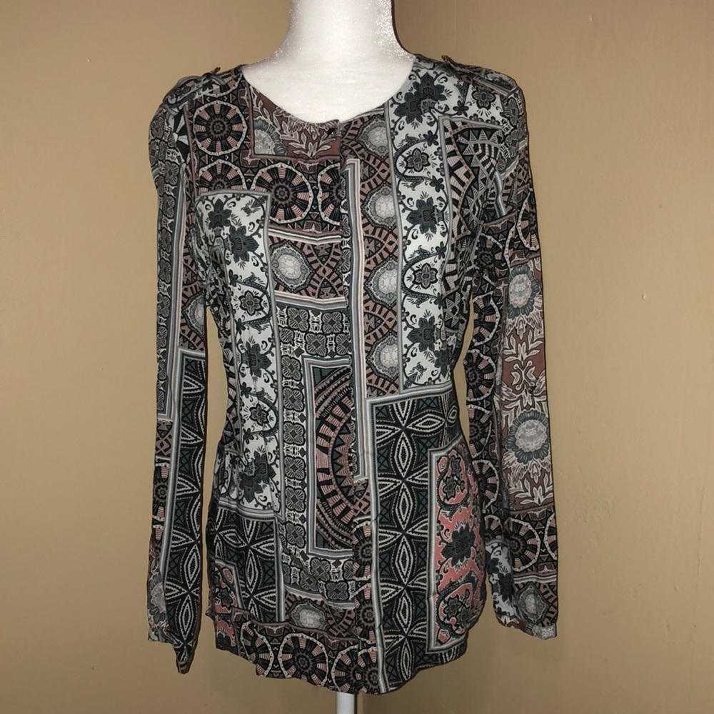 MONARI ITALIA BUTTON DOWN BLOUSE SIZE M